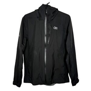 Outdoor Research Foray 2 Rain Jacket Mens Small Black Gortex Full Zip Waterproof